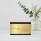 Beruflich Modernes, elegantes Schlichtes Gold Schw Visitenkarte (Stehend Vorderseite)