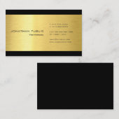 Beruflich Modernes, elegantes Schlichtes Gold Schw Visitenkarte (Vorne/Hinten)