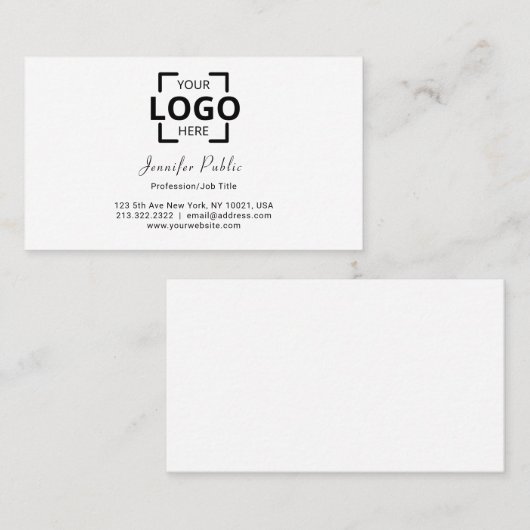 Beruflich Modernes Elegantes Weiß Einfach Schlicht Terminkarte (Vorne/Hinten)