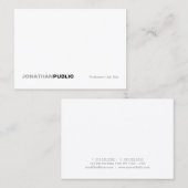 Beruflich Modernes Elegantes Weiß Einfach Schlicht Visitenkarte (Vorne/Hinten)