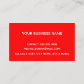 Beruflich Modernes Golden einfach rot Visitenkarte (Rückseite)