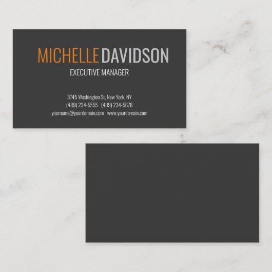 Beruflich Modernes, grau Minimalistisches Elegant Visitenkarte (Vorne/Hinten)