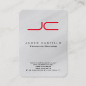 Beruflich Modernes Grau-Rot-Monogramm Minimalistis Visitenkarte (Vorderseite)