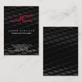 Beruflich Modernes Grau-Schwarz-Monogramm Visitenkarte (Vorne/Hinten)