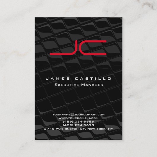 Beruflich Modernes Grau-Schwarz-Monogramm Visitenkarte (Vorderseite)