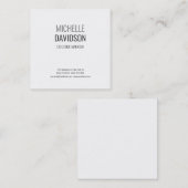 Beruflich Modernes Grau Weiß Minimalistisch Elegan Quadratische Visitenkarte (Vorne/Hinten)