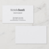 Beruflich Modernes Grau Weiß Minimalistisch Elegan Visitenkarte (Vorne/Hinten)