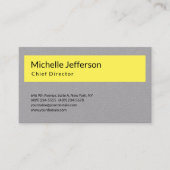 Beruflich Modernes Graugelb Minimalistisch Schlich Visitenkarte (Vorderseite)