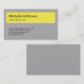 Beruflich Modernes Graugelb Minimalistisch Schlich Visitenkarte (Vorne/Hinten)