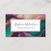 Beruflich Modernes Lila Aquamarines Gold Abstrakt Visitenkarte (Vorderseite)