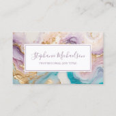 Beruflich Modernes Lila Gold Aquamarin Abstrakt Visitenkarte (Vorderseite)