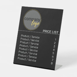 BERUFLICH MODERNES LOGO BLACK PRICE LIST-VORLAGE SOCKELSCHILD