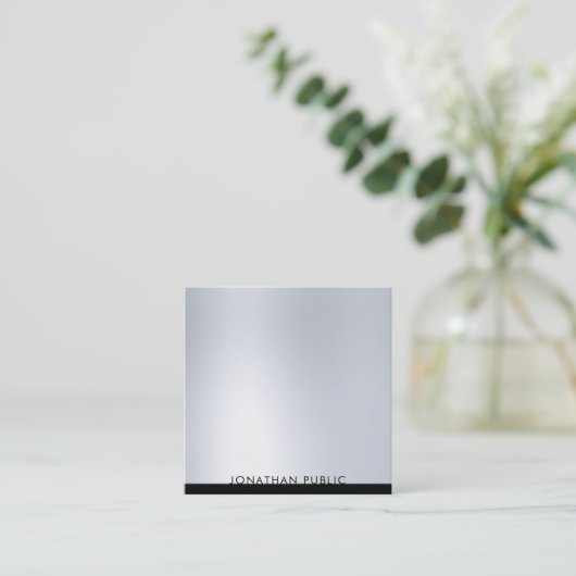 Beruflich Modernes, luxuriöses Schlichtes Elegante Quadratische Visitenkarte (Stehend Vorderseite)