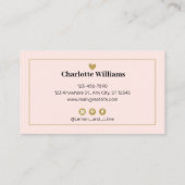 Beruflich Modernes Minimales Weibchenrot Rosa Visitenkarte (Rückseite)