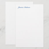 Beruflich Modernes Minimalistisches Blaues Weiß Briefpapier (Vorne/Hinten)