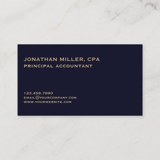 Beruflich Modernes Minimalistisches Dunkles Blau Visitenkarte (Vorderseite)