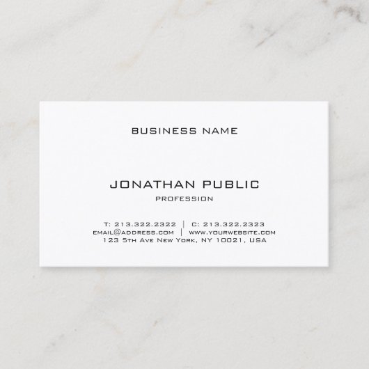 Beruflich Modernes, minimalistisches Elegantes Ein Visitenkarte (Vorderseite)