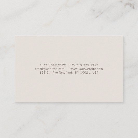 Beruflich Modernes Minimalistisches Elegantes Schl Visitenkarte (Rückseite)