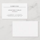 Beruflich Modernes Minimalistisches Elegantes Schl Visitenkarte (Vorne/Hinten)