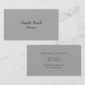 Beruflich Modernes Minimalistisches Premium Grau Visitenkarte (Vorne/Hinten)