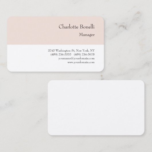 Beruflich Modernes, Minimalistisches Premiumsilber Visitenkarte (Vorne/Hinten)