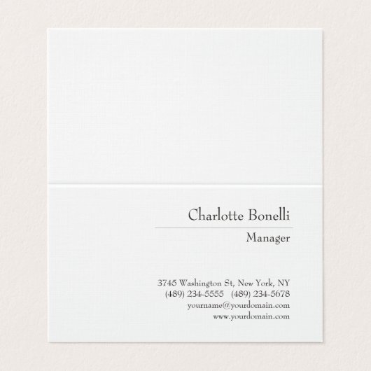 Beruflich Modernes, Minimalistisches Premiumsilber Visitenkarten (Außenseite Aufgefaltet)