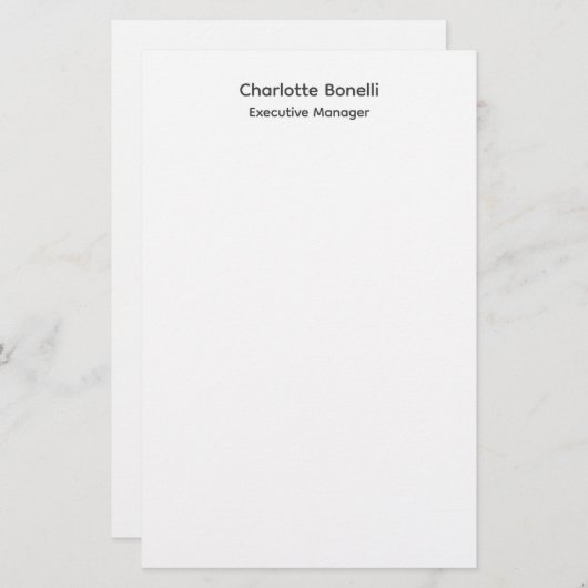 Beruflich Modernes Minimalistisches Schlicht Briefpapier (Vorne/Hinten)