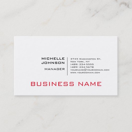 Beruflich Modernes Minimalistisches Schlicht Visitenkarte (Vorderseite)