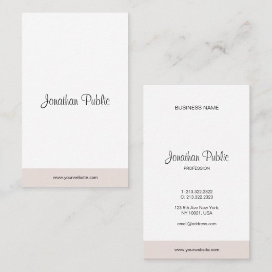 Beruflich Modernes Minimalistisches Script Chic Visitenkarte (Vorne/Hinten)