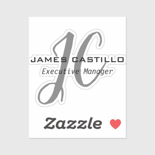 Beruflich Modernes Mit Monogramm Minimalistisch Aufkleber (Blatt)