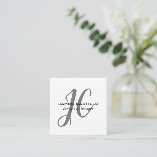 Beruflich Modernes Mit Monogramm Minimalistisch Begleitkarte (Stehend Vorderseite)