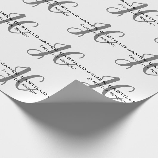 Beruflich Modernes Mit Monogramm Minimalistisch Geschenkpapier (Ecke)