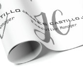 Beruflich Modernes Mit Monogramm Minimalistisch Geschenkpapier (Rolleneckpunkt)