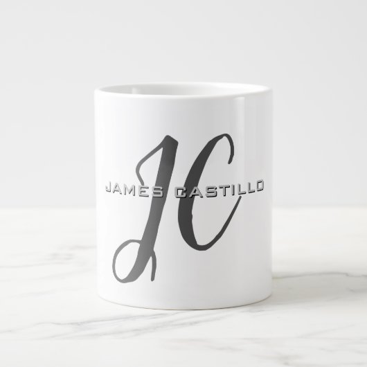 Beruflich Modernes Mit Monogramm Minimalistisch Jumbo-Tasse (Vorderseite)