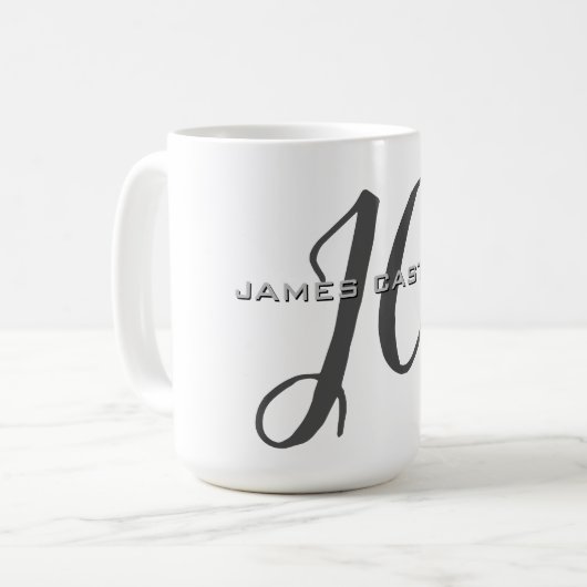 Beruflich Modernes Mit Monogramm Minimalistisch Kaffeetasse (Vorderseite Links)