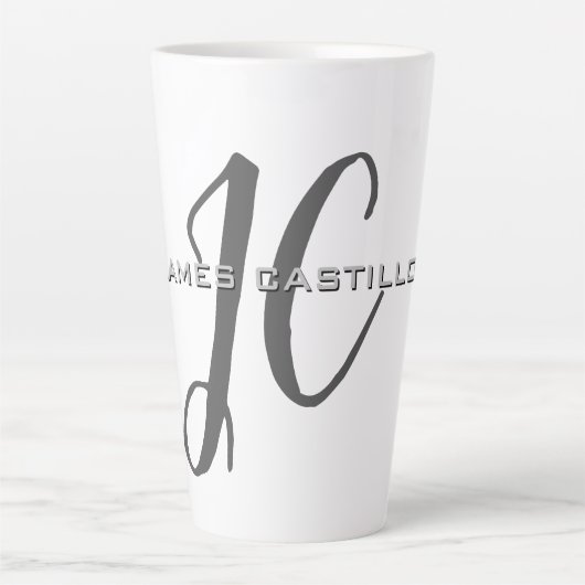 Beruflich Modernes Mit Monogramm Minimalistisch Milchtasse (Vorderseite)