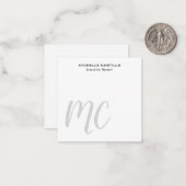 Beruflich Modernes Mit Monogramm Minimalistisch Mitteilungskarte (Vorderseite/Rückseite Beispiel)