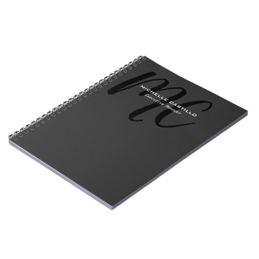 Beruflich Modernes Mit Monogramm Minimalistisch Notizblock (Linke Seite)