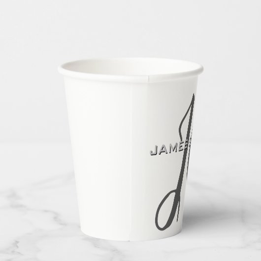 Beruflich Modernes Mit Monogramm Minimalistisch Pappbecher (Rechts)