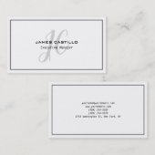 Beruflich Modernes Mit Monogramm Minimalistisch Visitenkarte (Vorne/Hinten)