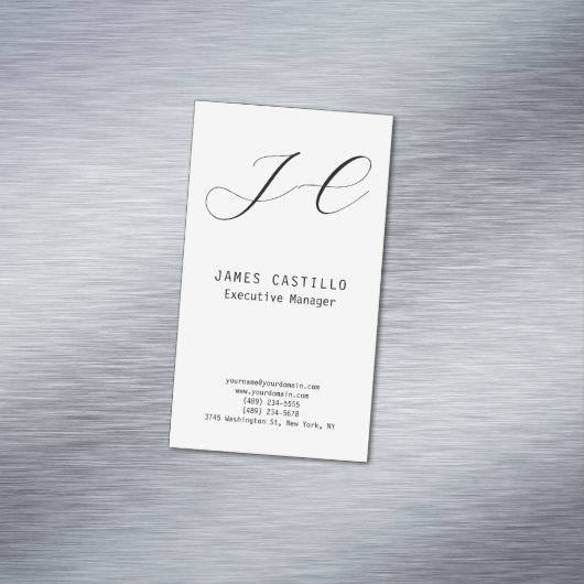 Beruflich Modernes Monogramm Minimalistisch Schlic Magnetische Visitenkarte (Beispiel)