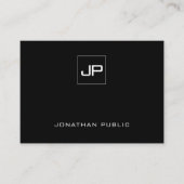 Beruflich Modernes Monogramm Schwarz-weiß Schlicht Visitenkarte (Vorderseite)