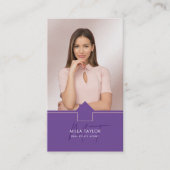 Beruflich-Modernes Real-Anwesen-Monogramm-Foto Visitenkarte (Vorderseite)