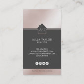 Beruflich-Modernes Real-Anwesen-Monogramm-Foto Visitenkarte (Rückseite)