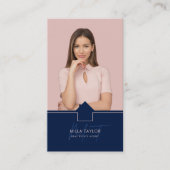 Beruflich-Modernes Real-Anwesen-Monogramm-Foto Visitenkarte (Vorderseite)