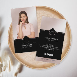 Beruflich-Modernes Real-Anwesen-Monogramm-Foto Visitenkarte