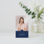 Beruflich-Modernes Real-Anwesen-Monogramm-Foto Visitenkarte (Stehend Vorderseite)