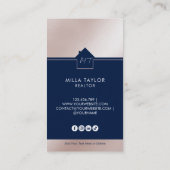 Beruflich-Modernes Real-Anwesen-Monogramm-Foto Visitenkarte (Rückseite)