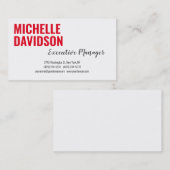 Beruflich Modernes Rotes Weiß Minimalistisch Schli Visitenkarte (Vorne/Hinten)