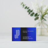 Beruflich Modernes Schlichtes blauer Fettmonogramm Visitenkarte (Stehend Vorderseite)